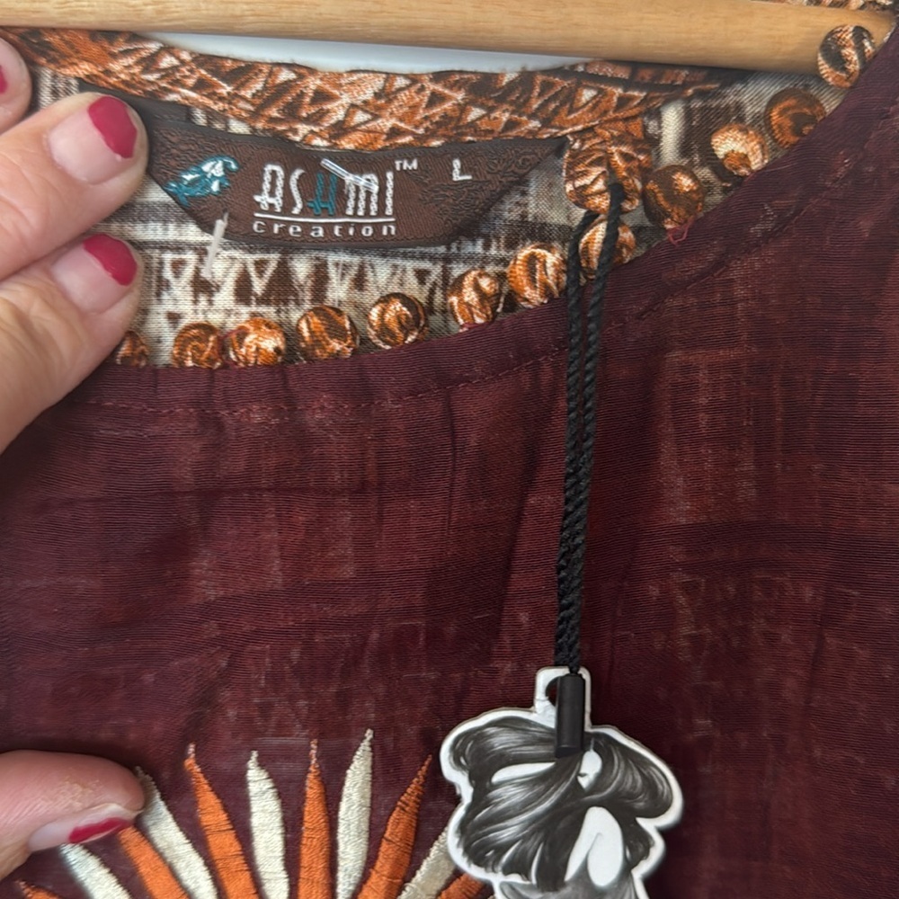 Ashmi Creations size L maroon and orange with flower embroidered - Picture 4 of 7
